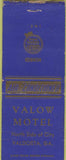 Matchbook Cover - Valow Motel Valdosta GA BOBTAIL