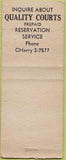 Matchbook Cover - Valow Motel Valdosta GA BOBTAIL
