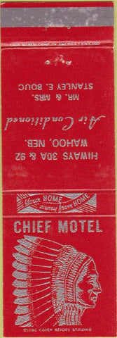 Matchbook Cover - Chief Motel Wahoo NE