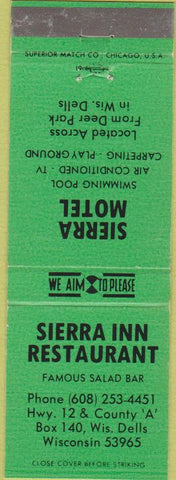 Matchbook Cover - Sierra Inn Restaurant Wisconsin Dells WI