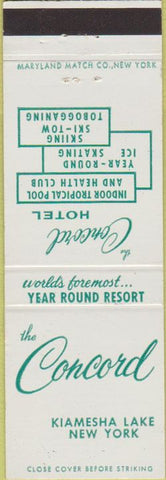 Matchbook Cover - The Concord Kiamesha Lake NY