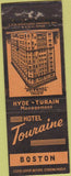 Matchbook Cover - Hotel Touraine Boston MA WEAR