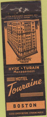 Matchbook Cover - Hotel Touraine Boston MA WEAR