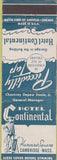 Matchbook Cover - Hotel Continental Cambridge MA