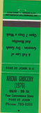 Matchbook Cover - Arena Grocery Fort St John BC