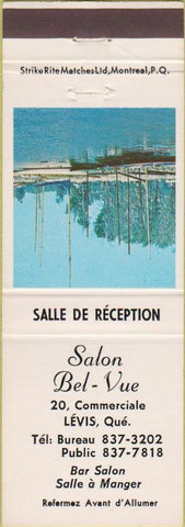 Matchbook Cover - Salon Bel Vue Levis QC Bar