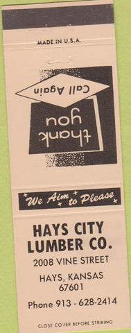 Matchbook Cover - Hays City Lumber Hays KS