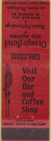 Matchbook Cover - Otsego Hotel Jackson MI
