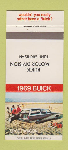Matchbook Cover - 1969 Buick Flint MI Sportwagon 30 Strike