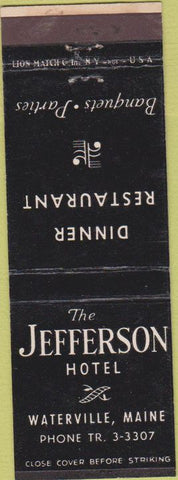 Matchbook Cover - Jefferson Hotel Waterville ME