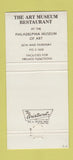 Matchbook Cover - Art Museum Restaurant Philadelphia PA 30 Strike