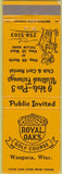 Matchbook Cover - Royal Oaks Golf Course Waupaca WI