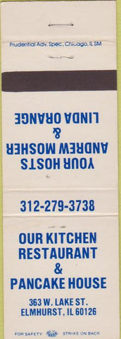 Matchbook Cover - Our Kitchen Restaurant Elmhurst IL pancakes