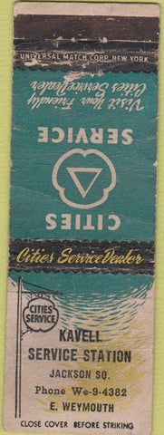 Matchbook Cover - Cities oil gas Jackson Square POOR