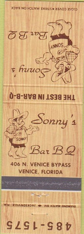 Matchbook Cover - Sonny's BBQ Venice FL