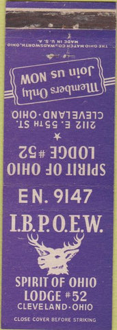 Matchbook Cover - Elks Club Cleveland OH