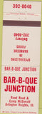 Matchbook Cover - BBQ Junction Arlington Heights IL
