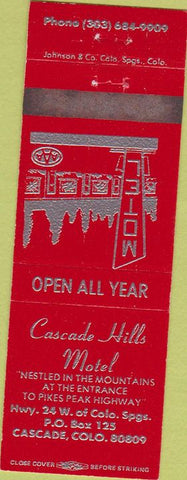 Matchbook Cover - Cascade Hills Motel Cascade CO