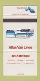 Matchbook Cover - Atlas Van Lines Trucking Toronto Ottawa Montreal  30 Strike