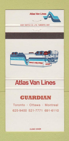 Matchbook Cover - Atlas Van Lines Trucking Toronto Ottawa Montreal  30 Strike