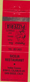 Matchbook Cover - Sicilia Restaurant San Diego CA