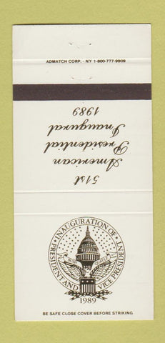 Matchbook Cover - 1989 Presidential Election George Bush Dan Quayle  30 Strike
