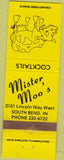 Matchbook Cover - Mister Moo's South Bend IN cow