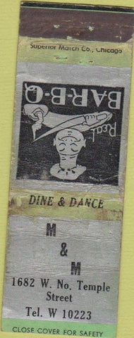 Matchbook Cover - M and M BBQ 30s NO TOWN WORN