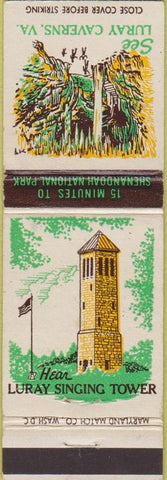 Matchbook Cover - Luray Singing Tower Caverns VA
