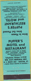 Matchbook Cover - Puffer's Motel Restaurant Groton VT
