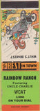 Matchbook Cover - Rainbow Ranch Uncle Charlie WCAT 1390 hillbilly