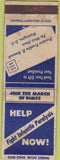 Matchbook Cover - Infantile Paralysis Franklin D Roosevelt POOR