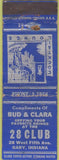 Matchbook Cover - 28 Club Gary IN WORN