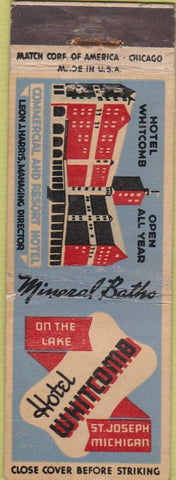 Matchbook Cover - Hotel Whitcomb St Joseph MI