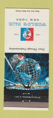 Matchbook Cover - 1964 New York City World Fair Unisphere 30 Strike