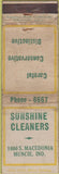 Matchbook Cover - Sunshine Cleaners Muncie IN WORN