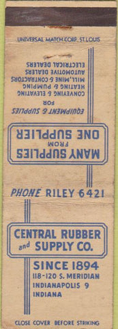 Matchbook Cover - Central Rubber Supply Indianapolis IN WORN