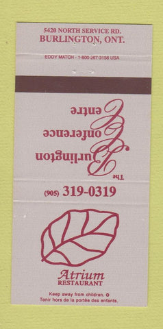 Matchbook Cover - Atrium Restaurant Burlington ON 30 Strike