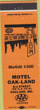 Matchbook Cover - Motel Oakland MD turquoise