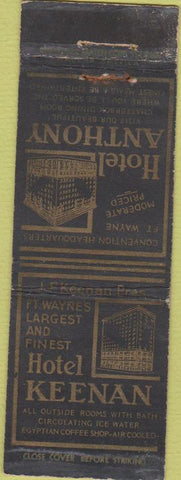 Matchbook Cover - Hotel Keenan Fort Wayne IN
