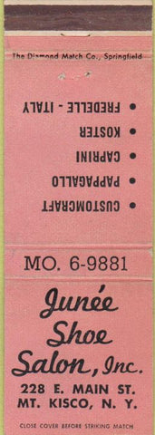 Matchbook Cover - Junee Shoe Salon Mount Kisco NY