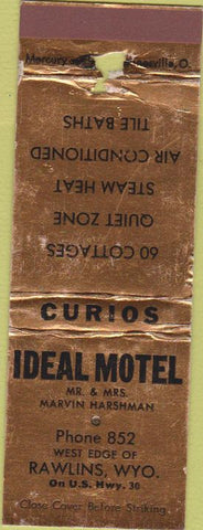Matchbook Cover - Ideal Motel Rawlins WY