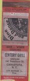 Matchbook Cover - Century Grill Canastota NY WORN Advance