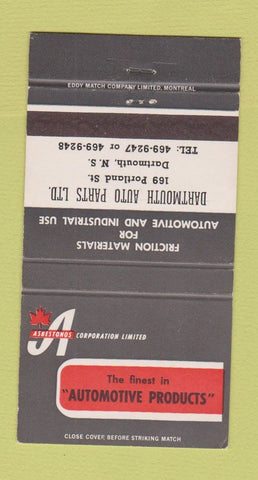 Matchbook Cover - Asbestonos Auto Parts Dartmouth NS 30 Strike
