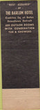 Matchbook Cover - Barlum Hotel Detroit MI