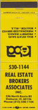 Matchbook Cover - Real Estate Brokers Elmhurst IL WEAR