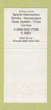 Matchbook Cover - Sports Picks Phone Line Dating 30 Strike