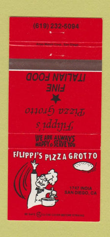 Matchbook Cover - Filippi's Pizza San Diego CA 30 Strike