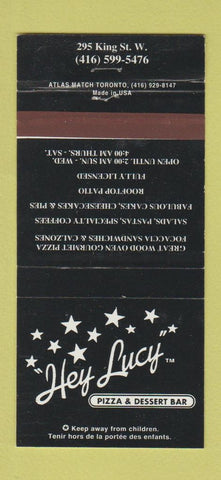 Matchbook Cover - Hey Lucy Pizza  30 Strike
