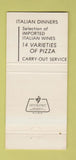 Matchbook Cover - Canino's Italian Pizza Fort Collins Colorado 30 Strike